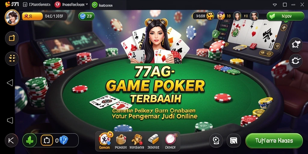 Tampilan menarik dari gameplay poker di 77AG.