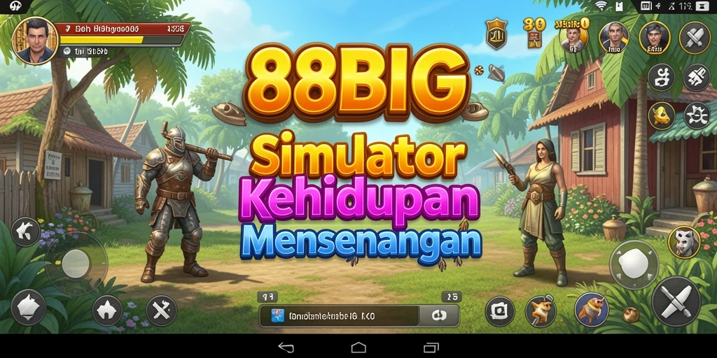 Screenshot gameplay 88BIG yang menunjukkan simulasi kehidupan yang interaktif.