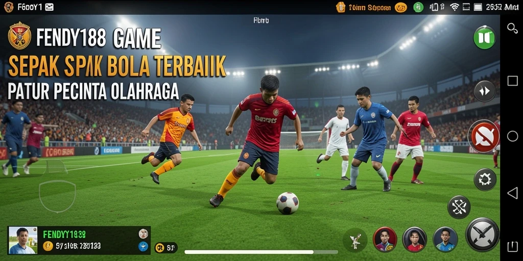 Tampilan gameplay menegangkan di FENDY188 dengan tim sepak bola.