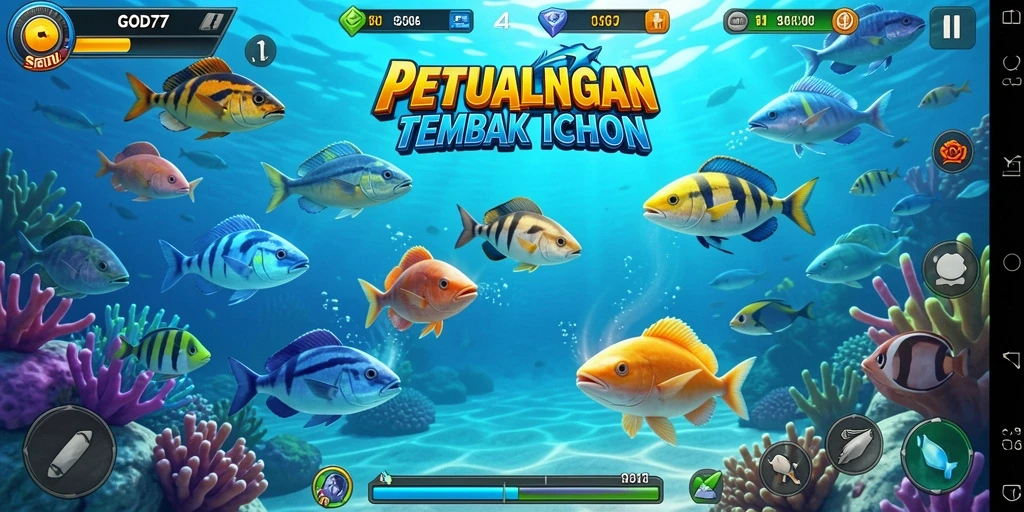 Tampilan menarik dari gameplay Tembak Ikan GOD77.