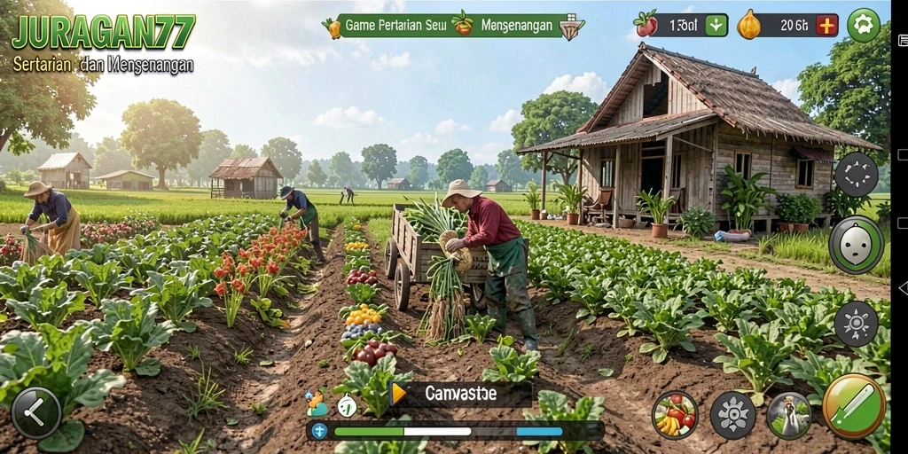 Tangkapan layar menunjukkan gameplay menarik dalam mengelola pertanian.