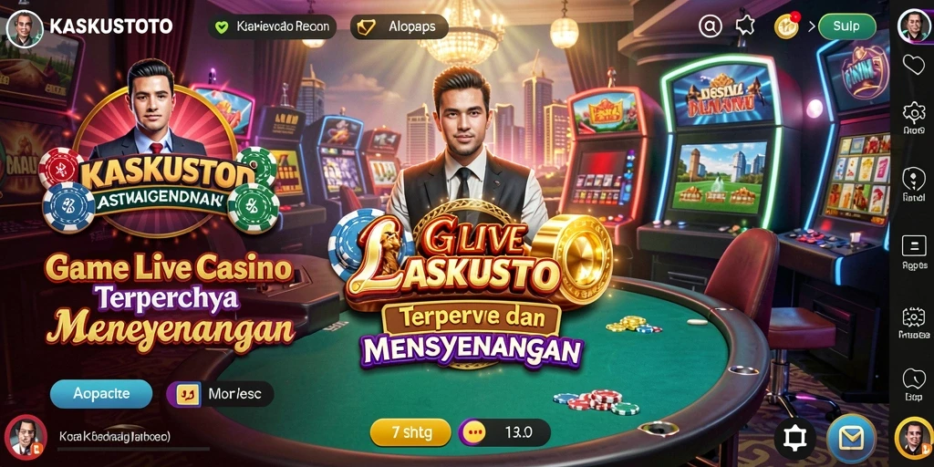 Tampilan gameplay KASKUSTOTO yang seru dengan dealer langsung dan grafis menawan.
