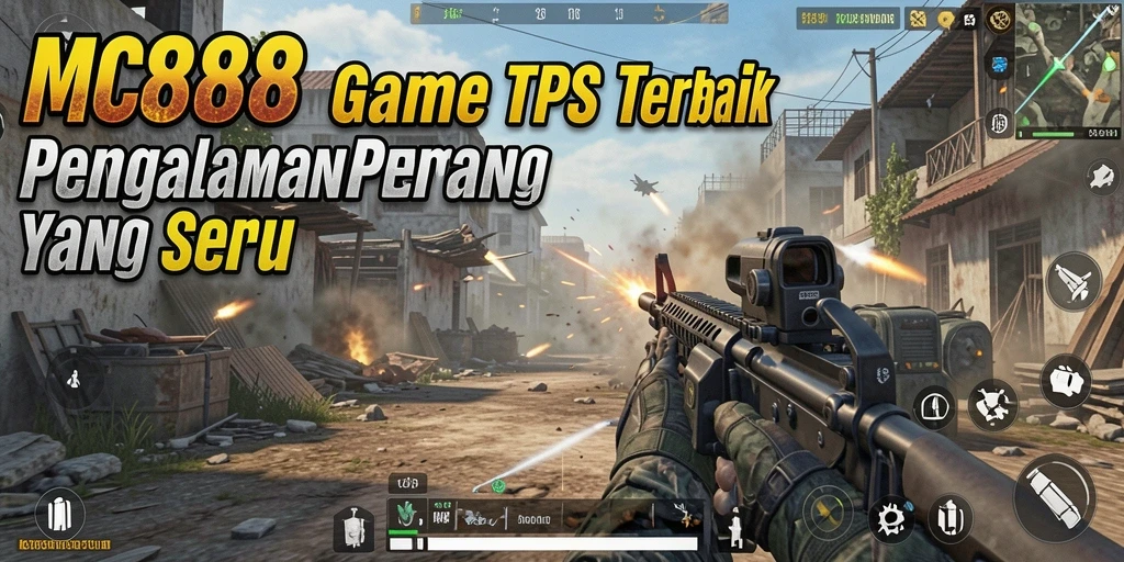Screenshot utama MC888 menampilkan pertempuran seru dalam mode TPS.