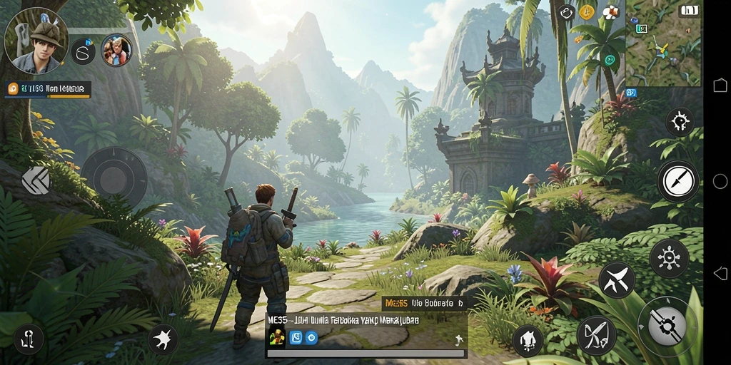 Tampilan gameplay ME355 dengan eksplorasi dunia terbuka yang kaya.