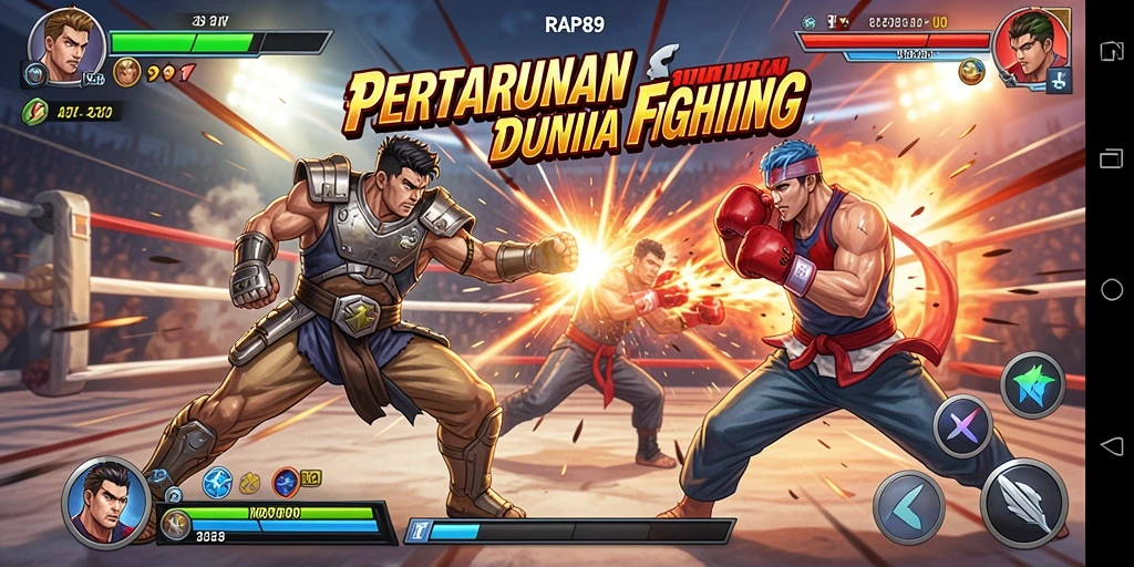 Tampilan gameplay <strong>RAP89</strong> yang seru dan mendebarkan saat bertarung.
