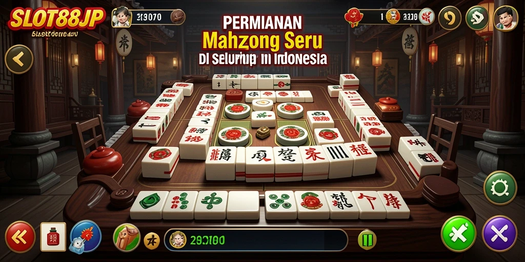 Screenshot gameplay SLOT88JP menampilkan momen seru dalam permainan Mahjong.
