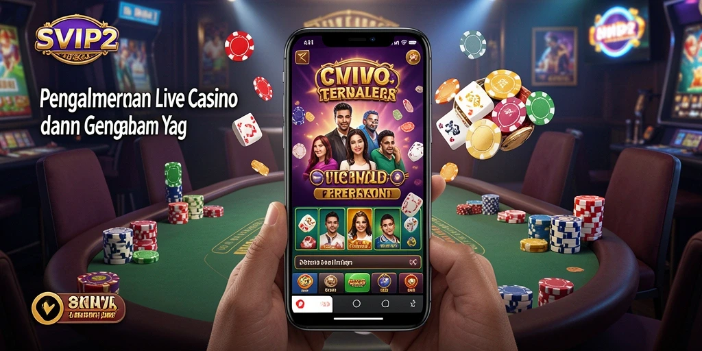 Tampilan menarik dari permainan Live Casino SVIP2 dengan dealer langsung.