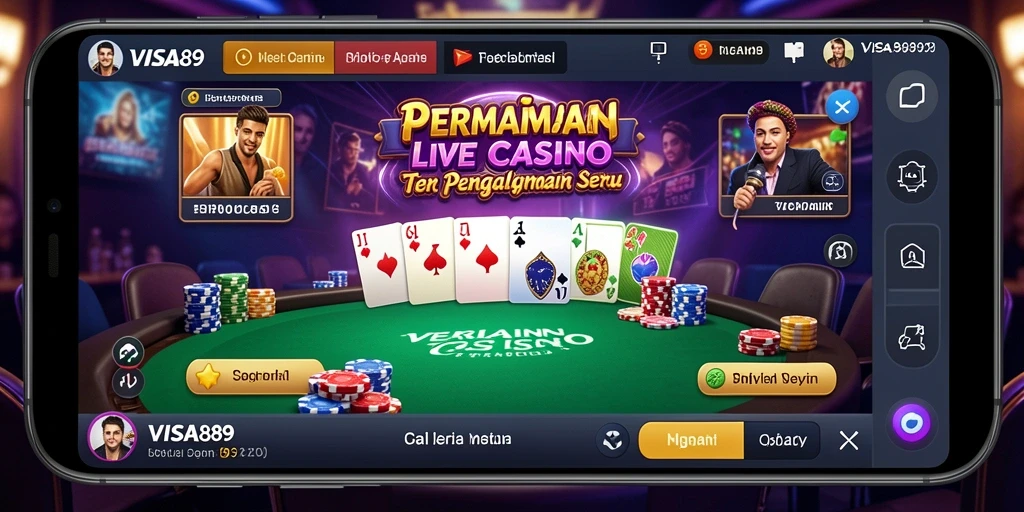 Tangkapan layar utama dari gameplay Live Casino yang menarik dan interaktif.